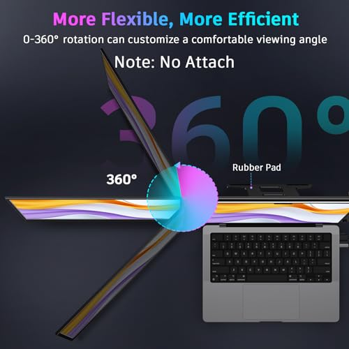 QQH Laptop Screen Extender, 15.6" Triple Portable Monitor with Ultra-Slim FHD IPS Display, One Cable USB-C Monitor Extender Compatible with MacOS, Windows, Android for 12-16" Laptop (Driver Need) - Image 7
