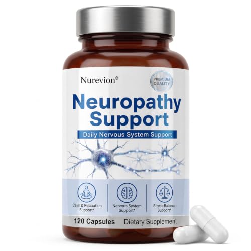 Nurevion Neuropathy Supplements Nerve Health Support 120 Count with 600mg Al-p-ha Lipoic Acid Benfotiamine & Vitamin B12 Formulated for Peripheral Comfort in Hands Feet Legs Back & Neck