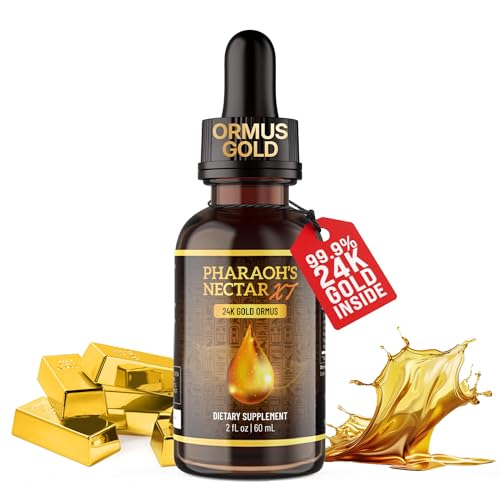 Pharaohs Nectar XT | 24K Monoatomic Gold Ormus Liquid | Third Eye Awakening + Vivid Dreaming | Clean Energy + Mental Clarity | Spiritual Supplement | 60mL
