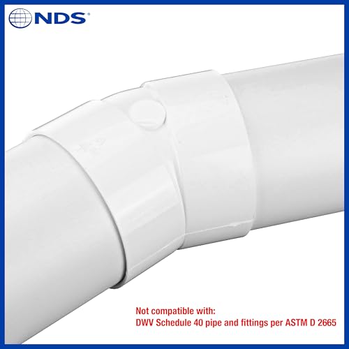 NDS 4P04 PVC-22,5-Grad-Radnabe von Hub Lösungsmittel, Schweißfitting, 10,2 cm, Weiß