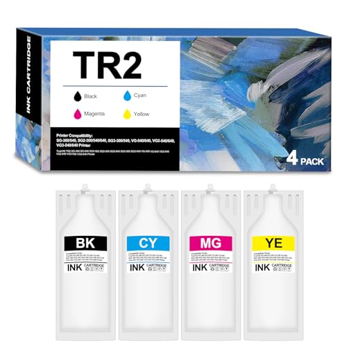TR2 Ink Cartridge Replacement for Roland TR2 CL2 Ink for SG-300 SG-540 SG2-300 SG2-540 SG2-640 SG3-300 SG3-540 VG-540 VG-640 VG2-540 VG2-640 VG3-540 VG3-640 Printer (4 Pack,BCMY,500ML)