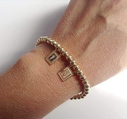 SIFRIMANIA 18K Gold Plated Catholic Scapular Adjustable Ball Bead Bracelet with Divine Mercy and Virgin of Guadalupe Medals - Image 6