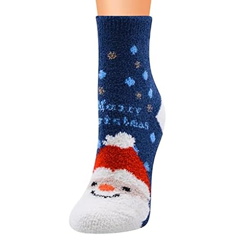 KLGR Christmas socks for men and women, unisex cuddly socks, winter socks, cotton socks, festive socks, warm cuddly socks, sports socks with motif, ankle socks, hiking socks, Marine2, One size Cover