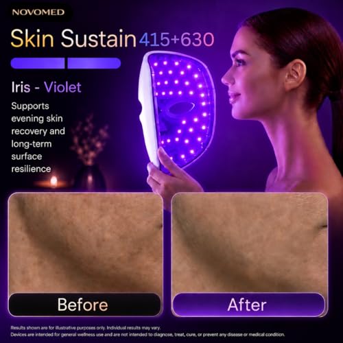Image of Red Light Therapy for Face - Red Light Mask - 7 Color LED Face Mask Light Therapy - Wireless and Rechargeable Wellness Beauty Device - Lightweight Face Contoured Design