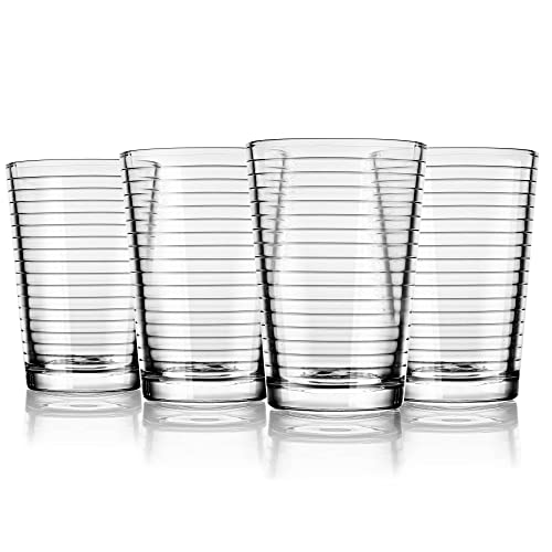 Yumchikel Juice Glasses 7 Oz. Set Of 4 Glass Cups - Drinking Beverage Tumblers For Soda, Water, Milk, Coke, And Spirits, Durable And Dishwasher Safe Heavy Bottom Juice Glassware-For Home And Bars #TOP6