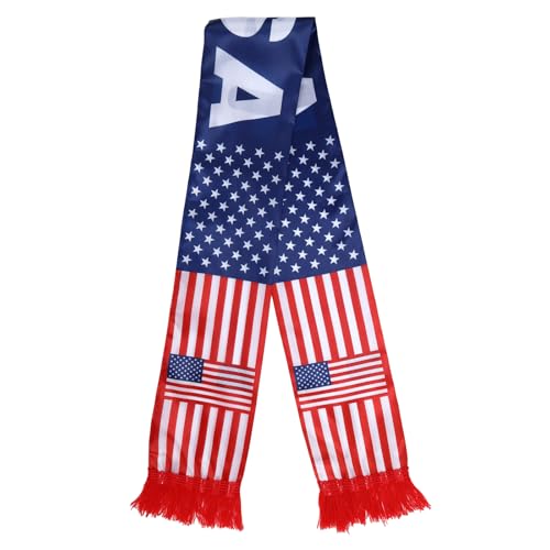 Brizphex Flag Soccer Scarf with Red White Blue Patriotic Design Ideal for 2026 Soccer Events Fan Gifts & Stadium Game Day Events
