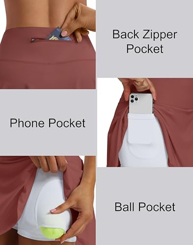 Image of Women's High Waist Pleated Tennis Skirt with 4 Pockets Lightweight Athletic Golf Skorts Skirts for Running Workout