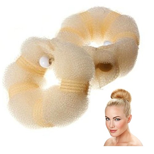 Hot Buns Blonde As Seen On Tv Hair Bun Maker Donut For Light Hair (Set of 6 Small)