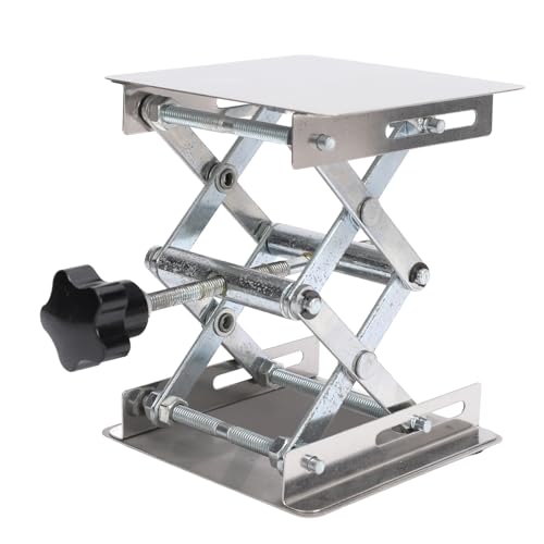 Lab Scissor Jack, 4x4in Heavy Duty Stainless Steel Lab Jack Scissor Stand 48?152mm Expandable Height Lab Jack Manual Control Lab Stand Table for Science
