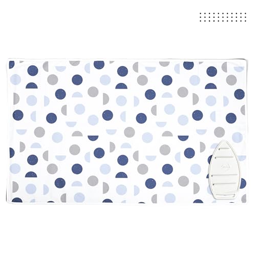 Image of Encasa XO Homes Ironing Mat(Large 120 X 70 Cm)With 3Mm Felt Padding,Silicone Iron Rest Protector,Steam Press On Table,Bed,Portable,Heat Reflective,Foldable,Washable,Printed-Blue Moon