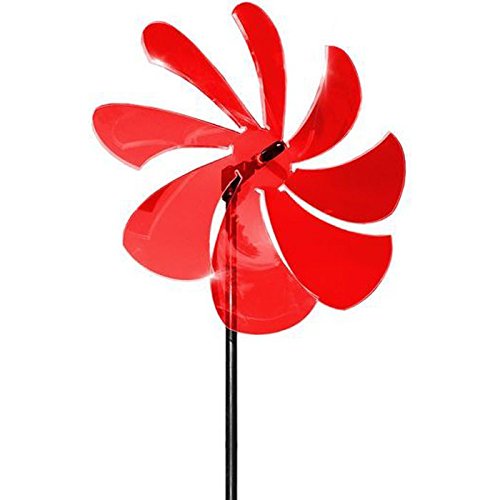 Preisvergleich Produktbild elliot 1023003 Lichtzauber Windrad 25 cm, inklusive 100 cm Stab, rot