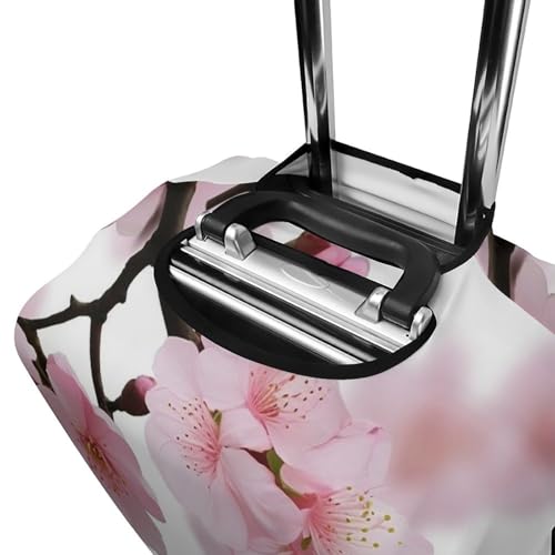Housse protection valise polyester élastique blanche motif fleurs - 5
