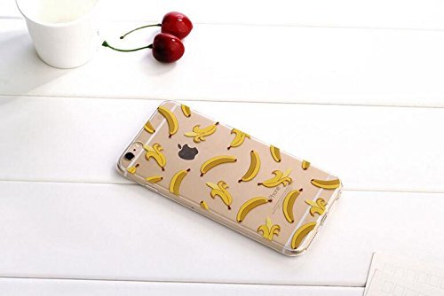 Blingy's Iphone Se Case (3Rd Gen) 2022/Iphone Se Case (2Nd Gen) 2020/Iphone Se Case (4.7Inch), Cute Banana Pattern Tropical Fruits Style Transparent Soft Tpu Protective Clear Case (Banana) #TOP1