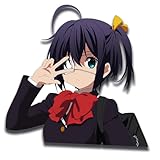 ALOWOS 5.1' Takanashi Rikka Anime Car Stickers for Trunk Lid Vehicle Water Bottle Auto Body Car Hoods Vinyl Car Accessories