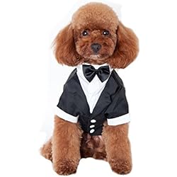 Keysui Mascotas Fiesta Traje Formal Traje Ropa Abrigo para Perros Ropa