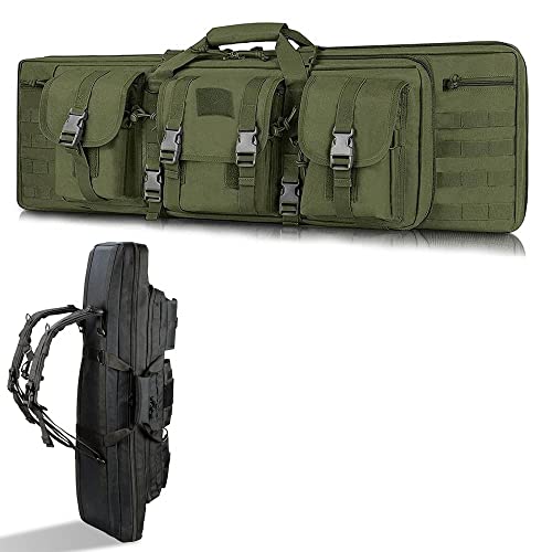 Bolsa Táctica para Rifle Doble Estuche para Rifle Suave Estuche para Pistola Airsoft Estuche para Arma Larga, Almacenamiento de Armas de Fuego y Mochila de Transporte para Tiro de Caza ( Color : Verde