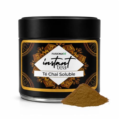 FUSIONATE Chai Latte 80% Té Negro India | Sin Azúcar | Masala Instantáneo en Polvo | Jengibre, Canela y Pimienta | Sin Aditivos | 100g
