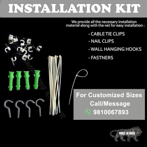 Image of EasyShoppingBazaar Bird Net /Pigeon Net /Anti Bird Net UV Stabilized HDPE (with Clips & Tying Ropes) Green 15Ply - 7 x 15 Ft
