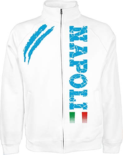 Generico Jacke Napoli Tifosi Ultras Fußball Sport Von s XXL und 4 Farben verfügbar - Weiß L