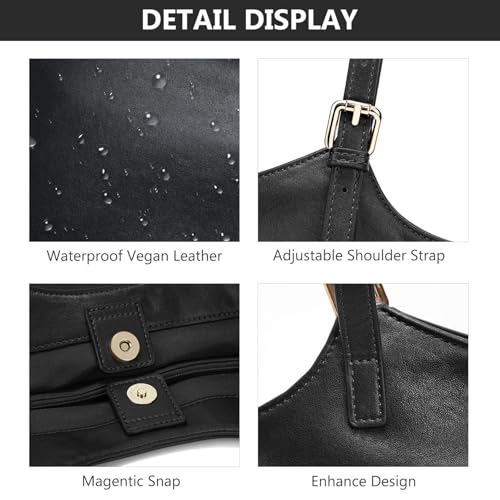 totebag PU Leather HoboTote Large Convertible Shoulder Purse miniatura 5