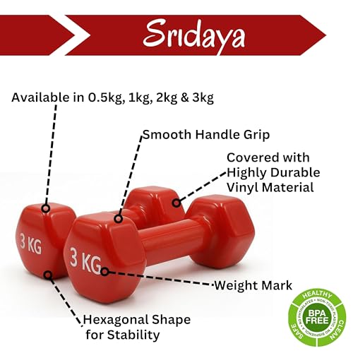 Image of Vinyl Dumbbells (red, 3kg)