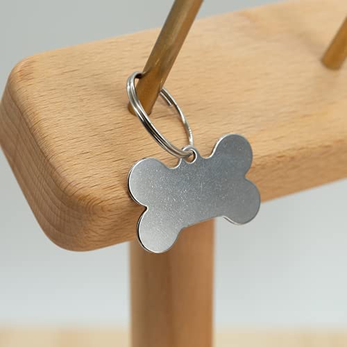 Etichette per cani in acciaio inox a forma di osso...