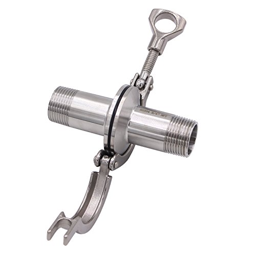 Image of DERNORD 2 Pcs Sanitary Male Threaded Ferrule Pipe Fittings + SUS304 Tri-clamp (Tri-clover Clamp) + FKM Gasket (Male Threaded Pipe Size:3 /4 Inch DN20)
