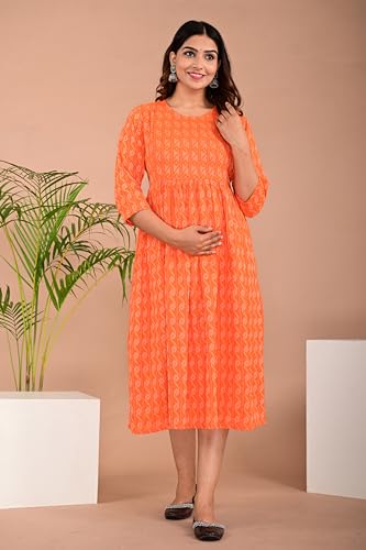 Image of Shantika Women's Maternity Dress Feeding Kurti with Zippers