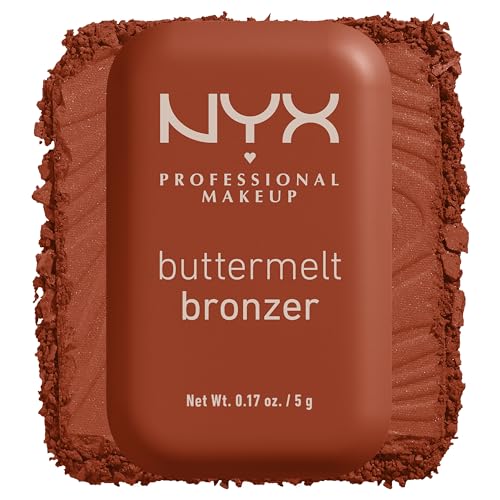 NYX Professional Makeup Buttermelt Bronzer, Polvo Bronceador con Fórmula Vegana de 12H de Duración, Resistente a Transferencias, con Manteca de Mango, Karité y Almendra, Butta match
