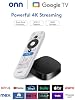 Paquete de 2 onn Dispositivo de Streaming 4K Plus, Google TV - Streaming Ultra Rápido, Impresionante 4K UHD, Almacenamiento 16GB, RAM 2GB, Dolby Vision y Atmos, Control Remoto con Control por Voz 4