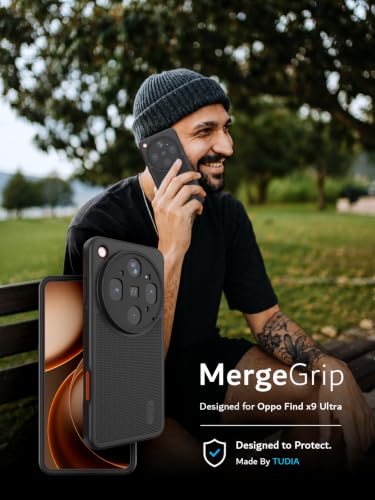 Image of TUDIA MergeGrip Designed for Oppo Find X9 Ultra Case (2026), [Military Grade Drop Tested] Dual Layer Slim Rugged Heavy Duty Shockproof Protective Phone Cover (Matte Black, MagSafe Compatible)