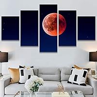 SIGNWIN 5 Panel Canvas Wall Art Astronomy & Space Contemporary Cosmic Dramatic Green Group Photography Realism Ultra for Home Decorations Ready to Hang - 60