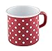 Produktbild Riess, 0221-077, Emaille Topf mit Bördel, Kaffeebecher, Durchmesser 8cm, 0.375 Liter Inhalt, 3/8 Liter, LBH 11,1x8,8x8,4cm, Gew. 0,192kg (PÜNKTCHEN ROT)