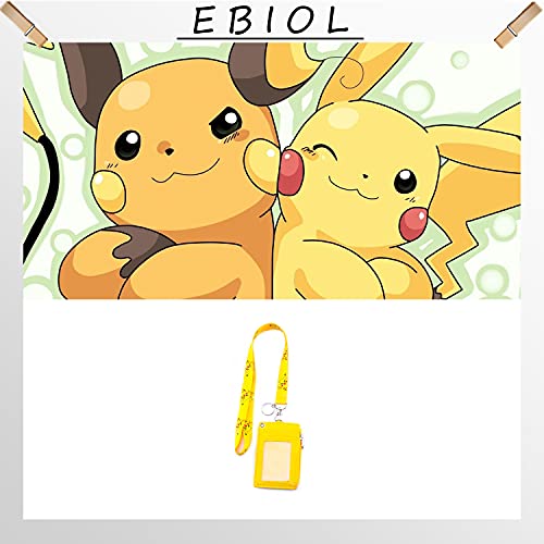 G-Ahora Cartoon Pu Leather Badge Holder With Pikachi Lanyard Id Credit Card Holder Wallet (Puly Pi) #TOP5