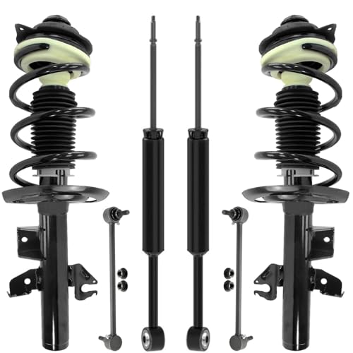 Image of Detroit Axle - AWD 3.6L Struts Shocks Suspension Kit for 2016 2017 Chrylser 200, 2 Front Struts with Coil Spring 2 Front Sway Bar Links 2 Rear Shock Absorbers Assembly Replacement