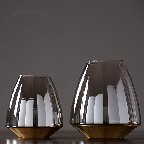 Glazen Vaas Thuis Tv Kast Woonkamer Veranda Aanrecht Vaas Gedroogde Bloem Simulatie Bloem Decoratie Vaas 21x19.5 Cm, 17x16.5 Cm, 2 Stks - Afbeelding 4