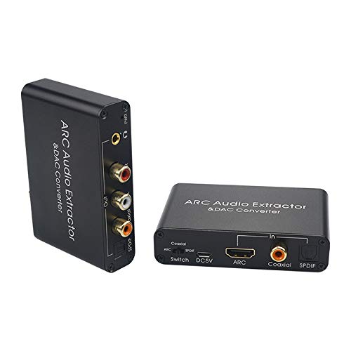 HDMI ARC Audio Extractor Pro, convertitore DAC 192KHz, HDMI ARC a coassiale ottico e analogico L/R RCA 3,5 mm, convertitore audio digitale ottico SPDIF coassiale ad analogico per sistema audio TV