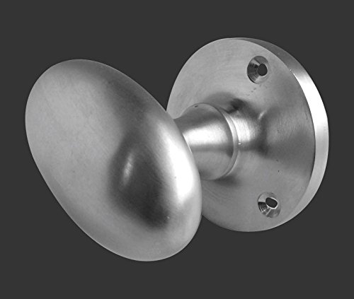 Frelan HardwareOval Mortice Knob 60mm Satin Chrome (Pair) JV34BSC