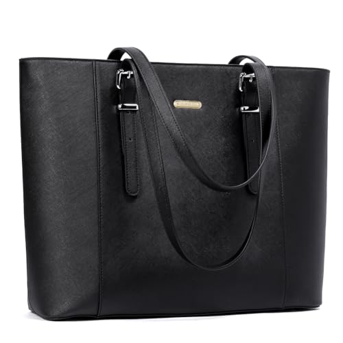 Image of BROMEN Women Briefcase 15.6 inch Laptop Tote Bag Vintage Leather Handbags Shoulder Work Purses
