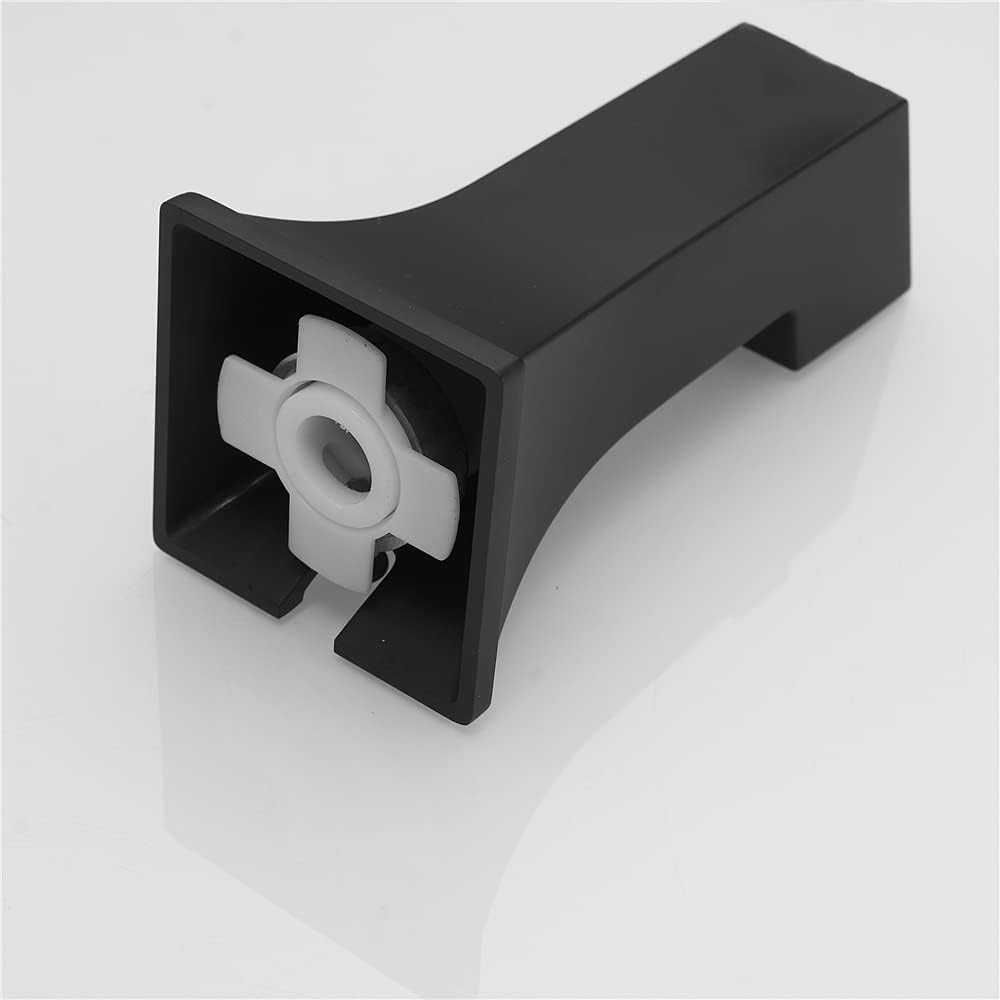 Bathroom Shower System Faucet Set Replacement Part Square Water Outlet Bath Tub Spout Without Diverter for 1/2 inch Copper Tube Matte Black