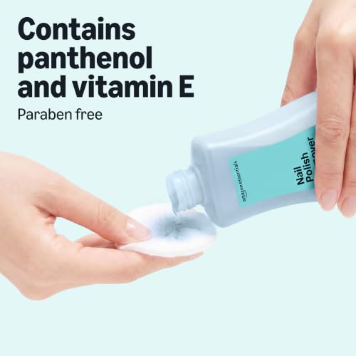 Image of Amazon Essentials Nail Polish Remover, Nourishing, Acetone-Based, Formulated with Panthenol and Vitamin E, 6 Fl Oz