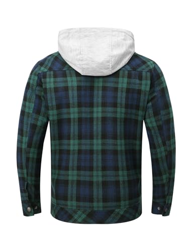Rdruko Men's Flannel Shirt Jacket Fleece Lined Plaid Zip Up Winter Warm Coat with Hood2