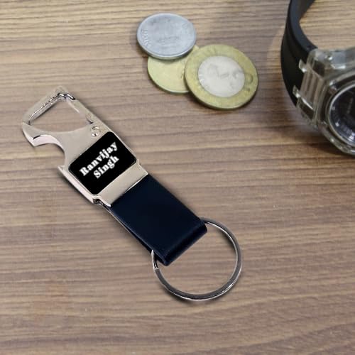 Image of Personalized Keychain with Name Engraved I Metal Key Ring I Trendy Stylish Customized Keychains for Men, Husband, Boyfriends, Brother, Dad, Home, Office, Car & Bike