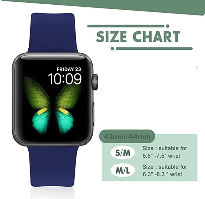 Image of TechMount Compatible with Apple Watch Straps 42mm 44mm 45mm 49mm Soft Silicone Luxury Sport Band Strap Compatible With Apple Watch Ultra Series 8 7 6 5 4 3 2 1 SE (NOT FIT WITH 38MM, 40MM,41MM)
