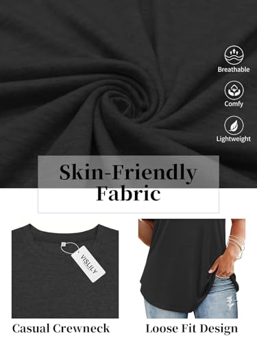 Image of VISLILY Plus-Size-Tops for Women Casual Short Sleeve T Shirts Trendy Tie Dye Crewneck Tees Comfy Loose Fit Tunics XL-5XL