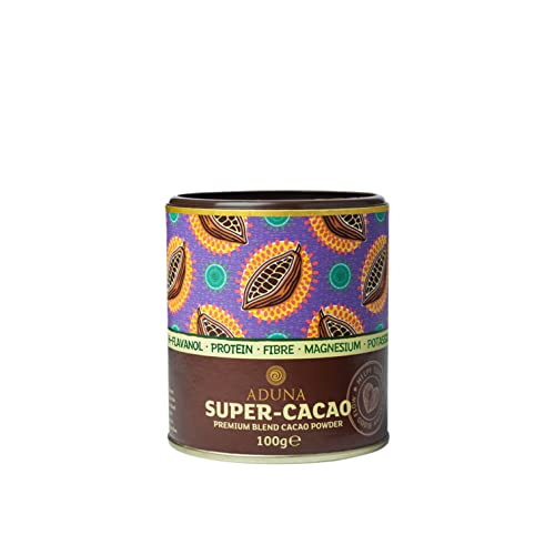 Aduna Super-Cacao Powder | 100% Natural Ghanaian Cacao for Heart Health & Energy Support | Natural Vegan Source of Magnesium, Flavanols & Iron | Superfood for Hot Chocolate, Smoothies, & Baking | 100g