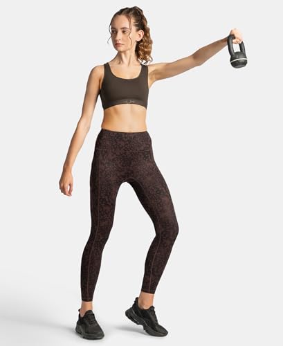 Image of Jockey AP20 Women Wirefree Padded Tactel Nylon Elastane Stretch Full Coverage Racerback Styling Active Sports Bra with StayFresh and StayDry Treatment