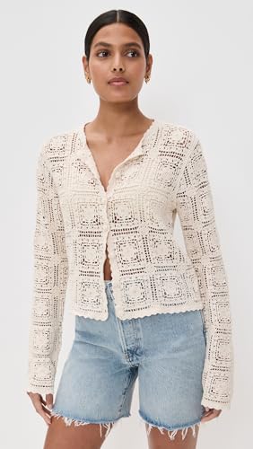 FRAME Women's The Crochet Cardi2