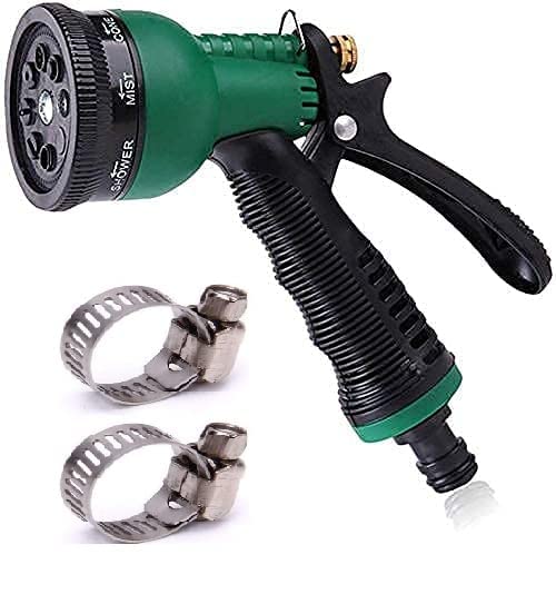 QIQI® Garden Hose 7 Pattern High Pressure Garden Hose Nozzle Water Spray Gun With Leak Proof 2 Pcs Metal Grip Lock Gardening Washing Gun Quality (MULTI COLOUR) (7 FUNCTION) (B0B12XF95K) Amazon Price History, Amazon Price Tracker