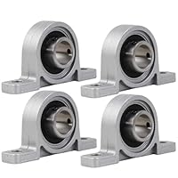 NZNSML 4 Stück Stehlager Lagerbock 20 mm Innendurchmesser Flanschlager Vertikale Zinklegierung Gehäuselager KP004 Kugellager für 3D Drucker Achse Welle Maschine Druckmaschinen